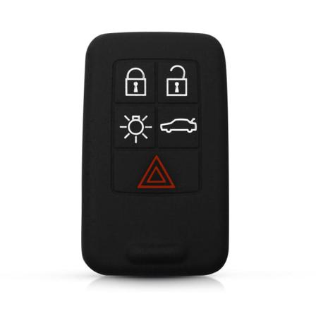 Volvo 5/6 Knap Silikon Nyckelväska Black 5 Buttons