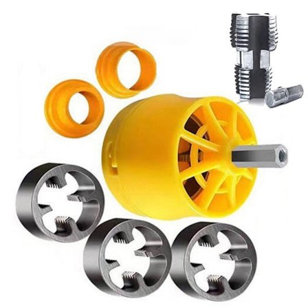 7 stk. PVC-rørgjengesett med 1/2 3/4 gjengebakker, rørgjengetapp for PVC