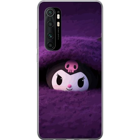 Yhteensopiva Puhelinkuori Xiaomi Mi Note 10 Lite Kuromi lilassa pörröisessä ympäristössä, jossa on salaperäinen kawaii-suunnittelu.