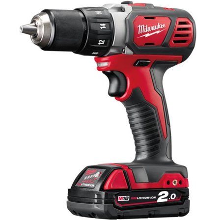 Milwaukee M18 BDD-202C Skruvdragare med batteri och laddare, Elhandverktyg