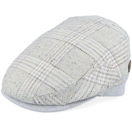 MJM Hats - Blå flatcap Keps - Jordan 41 Linen/Silk/Wool Blue Check Flat Cap @ Hatstore