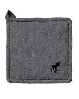 Grytlapp Helge med broderat motiv 1-pack återvunnen Mörkgrå - Recycled by Wille