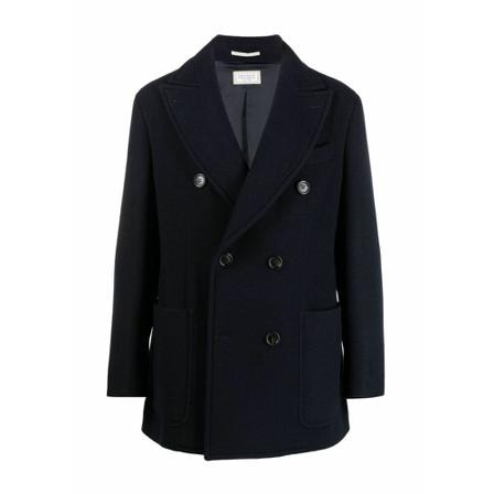 Brunello Cucinelli Double-Breasted Jass , Blauw , Heren , Maat: L Jassen