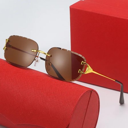 Engros Cartiering Luksus Mote Designer Solbriller Kvinner Buchstaben Brands Rimeløse Solbriller Menn