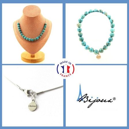 Sten og mineraler. Smykkesæt Armbånd Halskæde 20 turkise perler fra Sydafrika 8 Kan tilpasses størrelse.