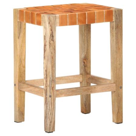 Vidaxl Barstolar 2 St Brun Äkta Läder 60 Cm Brun