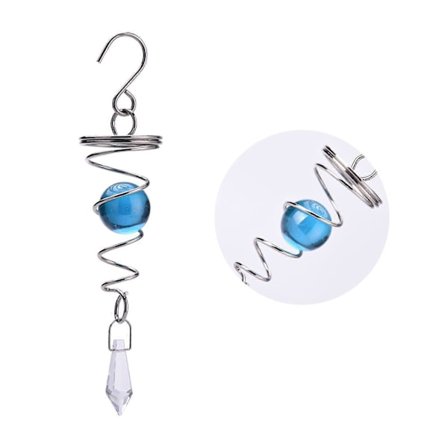 Nordisk stil vindspil i rustfrit stål med kugle, roterende spiralhale, symbol på lang levetid, udendørs terrassedekoration