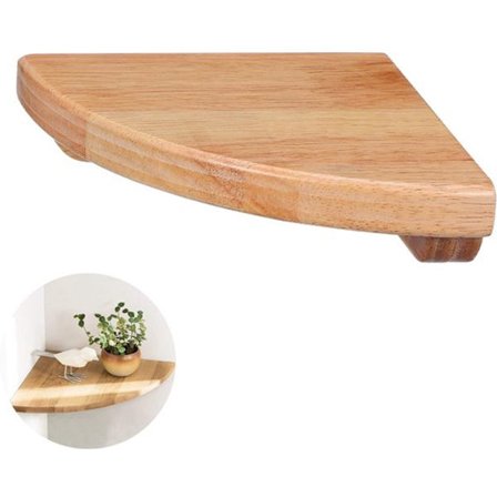 Bogreoler Hjørnehylde Egetræ Hjørnehylde 1 Stykke 18cm Flydende Naturtræ Plantestativ til Badeværelse Køkken Soveværelse