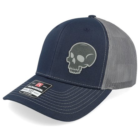 Iconic - Azul trucker Boné - Skull Engraved 112 Split Navy/Charcoal Trucker @ Hatstore