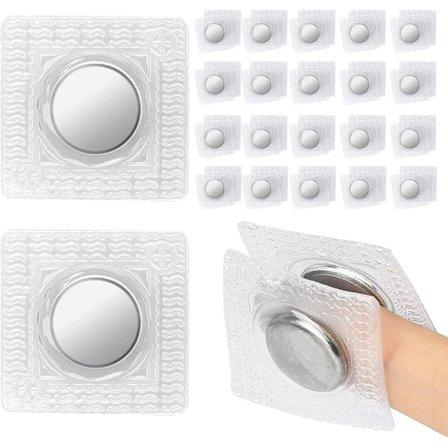 20 Par Magnetiske Trykknapper, Skjulte Sy-på Trykknapper i PVC, Usynlig Lukking for Håndvesker