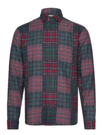 Patchwork Brushed Shirt L/S Green Lindbergh