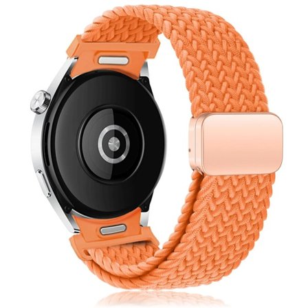 Flettet Rem til Samsung Galaxy Watch 6 4 classic/5 Pro 45mm 47mm 43mm 44mm 40mm Magnetisk Armbånd Uden Huller Galaxy Watch 6 Remme Orange