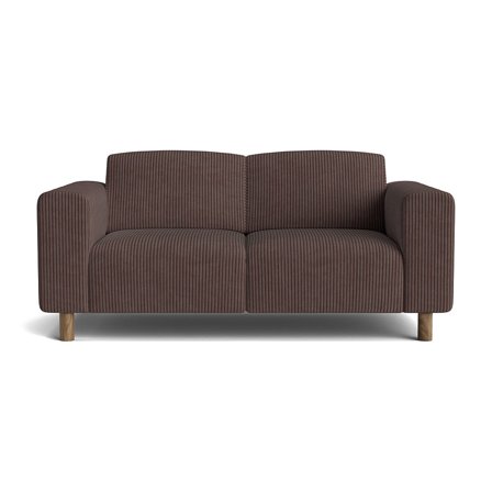 Toledo 2-Sitzer-Sofa in Lincoln Braun, minimalistisches Design, Cord-Optik, bequeme Nozag-Federung, 172cm Breite, 56cm Sitztiefe, stilvoll.