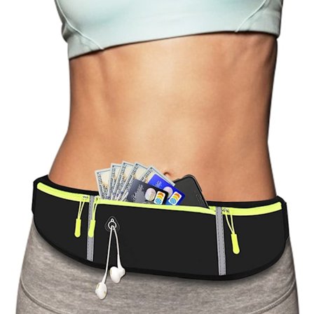 Løpebelte for kvinner og menn, vanntett justerbar, mageveske jogging, belteveske sport, løpemidjeveske, passer til alle mobiltelefoner opptil 6,5 