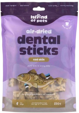 Island of Pets Island of Pets Cod Skin Dental Sticks 250 g 0 - Island of Pets