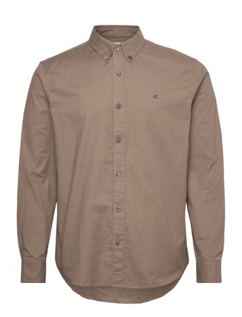 Calvin Klein Jeans Ls Solid Oxford Classic Shirt - Beige - S
