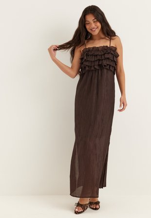 Object Collectors Item - Objlyne S/L RE LONG DRESS - Seal Brown