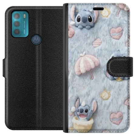 Yhteensopiva Lompakkokotelo Motorola Moto G50 Pisto kuvioita sydämillä, sateenvarjoilla ja pastellin värisellä pehmeällä taustalla