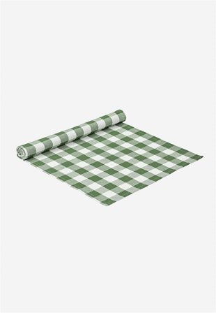 Cellbes of Sweden - Vævet, ternet bordløber i grøn / hvid / ternet i størrelse