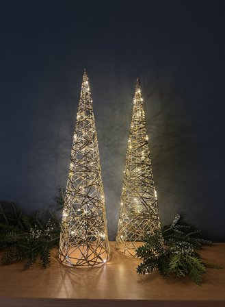 Glitre pyramide batteridrevet H40 - champagne