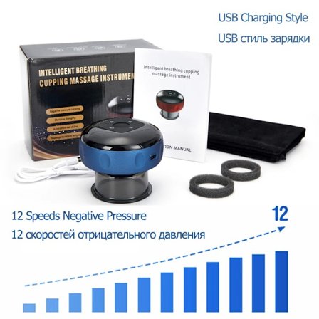 Sähköinen kuppaus hierontalaite tyhjiöimukupit EMS Ventosas Anti Selluliitti Magneettiterapia Guasha Rasvan raaputus poltin laihdutus