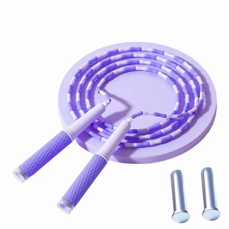 Justerbart hopprep med vikter för familjen, segmenterad bambu, trasselfritt, silikongrepp - Barn & vuxna, lättviktigt hem G