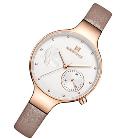 Elegant Damklocka Armband i Läder (NaviForce)