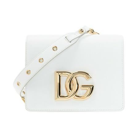 Dolce & Gabbana, Shoulder Bag With Logo Wit, Dames, Maat:ONE Size,leer