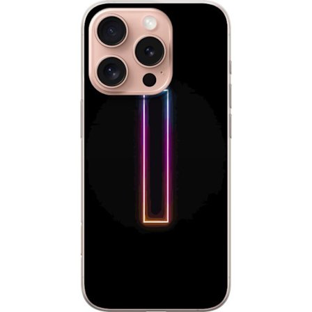Yhteensopiva Puhelinkuori Apple Apple iPhone 16 Pro Minimalistinen neonkirjain I sateenkaaren väreissä tummaa taustaa vasten