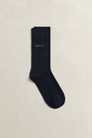 GANT Herren Gerippte Socken (40-42) Marineblau
