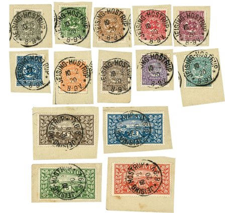 Slesvig - AFA 15-28 - Afklip - Stemplet