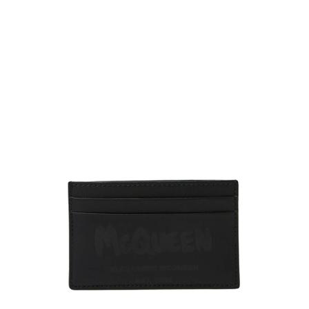 Alexander McQueen, Graffiti Logo Cardholder Czarny, Mężczyzna, Rozmiar: ONE Size