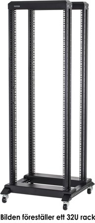 TOTEN 19-DR6642, 19" golvstativ på hjul, 42U, 600x600mm, omonterat, sv