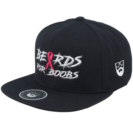 Bearded Man - Svart snapback Keps - Beards For Boobs Black Snapback @ Hatstore