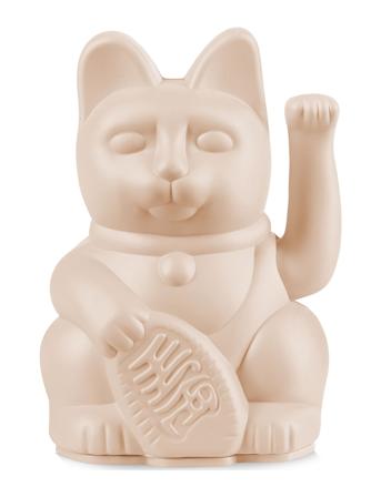 Vinkende Kat - Maneki-Neko - Lucky Cat Mini Home Decoration Decorative Accessories-details Porcelain Figures & Sculptures Cream Donkey