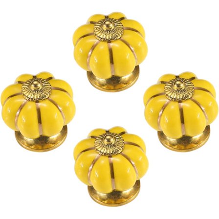 4 stk. Skabsdørhåndtag i zinklegering Farverige garderobehåndtag Tegneserie keramiske knopper Græskarformede møbelhåndtag 6 farver til børneværelse -