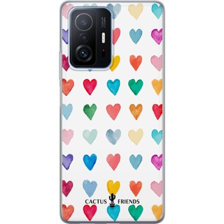 Yhteensopiva Puhelinkuori Xiaomi Xiaomi 11T Pro Cactus and Friends - Watercolor Love Grid