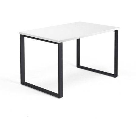 Schreibtisch QBUS, O-Gestell, 1200 x 800 mm, schwarz/weiß