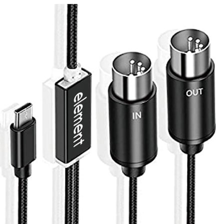 Midi USB-C-kaapeli, USB-Midi-muunnin, jossa merkkivalo elektroniikkalaitteille