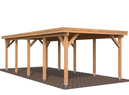 Palmako Karl Carport 27,4 m²/inv. 23,1 m², brun impregnerad, Stugor & förråd