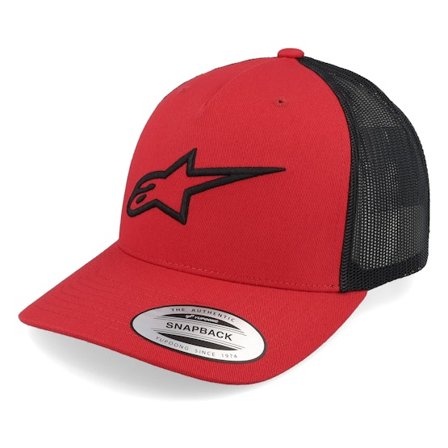 Alpinestars - Červená trucker Kšiltovka - Ageless Hat Red/Black Trucker @ Hatstore