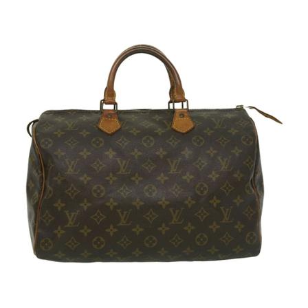 Louis Vuitton Vintage, Pre-owned Speedy 35 Monogram Handbag Bruin, Dames, Maat:ONE Size,leer