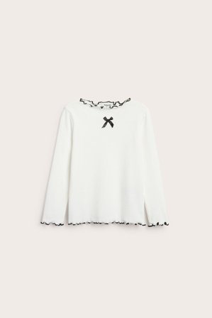 Kappahl | Top z długimi rękawami, z kokardką | Offwhite