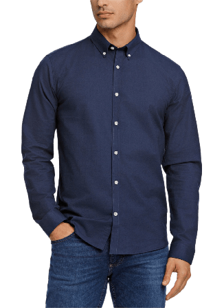 Lindbergh Oxford Superflex Shirt L/S Skjortor Herr Blå L