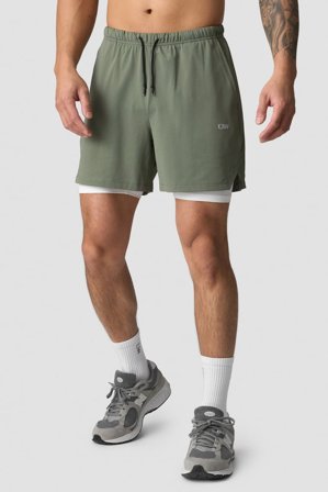 ICANIWILL - Stride 2-in-1 Shorts Sea Green - Kortbyxor - Herr - Träningskläder från ICIW