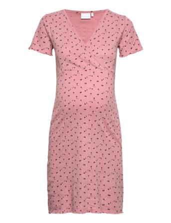 Mlblair Tess S/S Jrs Nightgown 2F A. Nattkjole Rosa Mamalicious