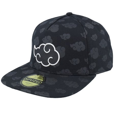 Difuzed - Naruto Shippuden Tonal Akatsuki Cloud Black Snapback Snapback Black Cap - @ Hatstore