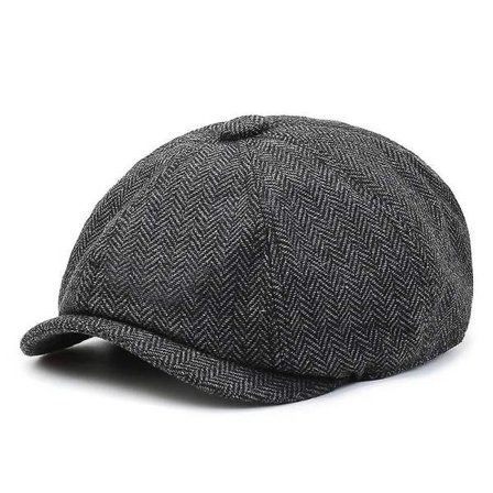 Sztxj Newsboy Style Platt Cap Spisshatt Herr Dame Svart Panel Peaky Cap Tweed Retro Platt Keps Gatsby Cap