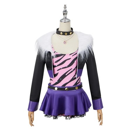REA Anime Clawdeen Wolf Cosplay Kostyme Halloween Karneval Jul Cosplay Party Klær Komplett Sett for Kvinner S