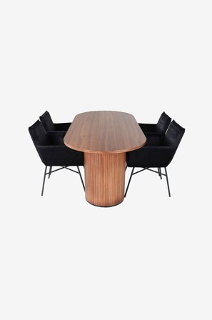 Venture Home - Spisegruppe Bianca med 4 spisebordsstole Petra - Brun - Spisegrupper - Fra Homeroom